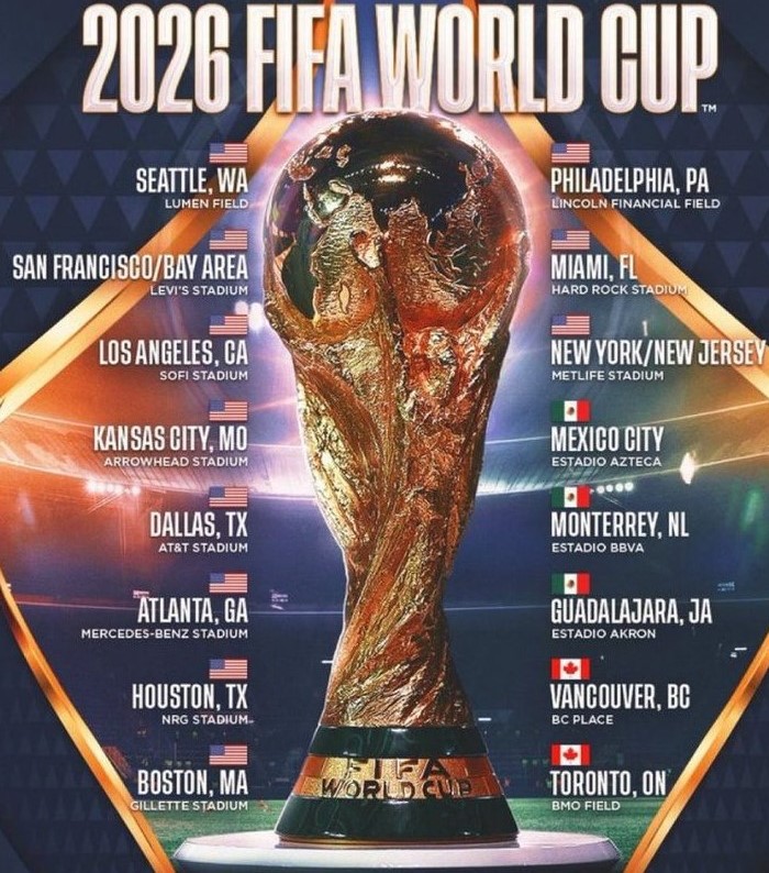 La FIFA anunció las ciudades sedes del  2026